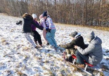 Zabawy Oriona na śniegu